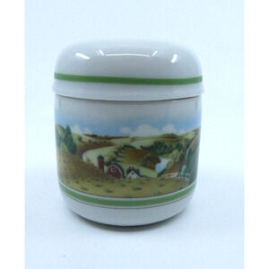 Vtg 1980 Estee Lauder Porcelain Trinket Dish/ Jar W/ Lid Four Seasons Collection